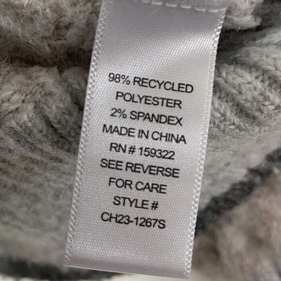 CENTRAL PARK WEST Sweater Women Medium Bobbie Polo Pullover Gray Cable Knit - Picture 15 of 16